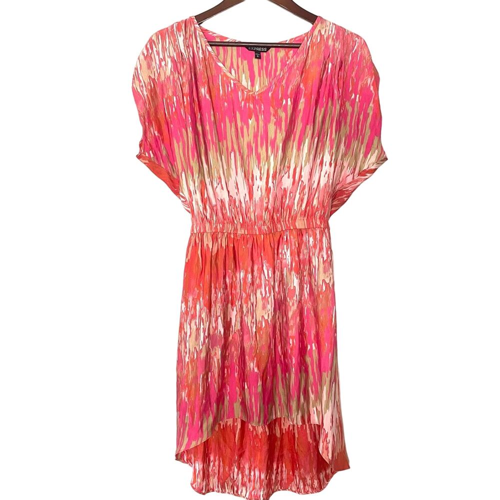 Express High Low Pink and Orange Dress
